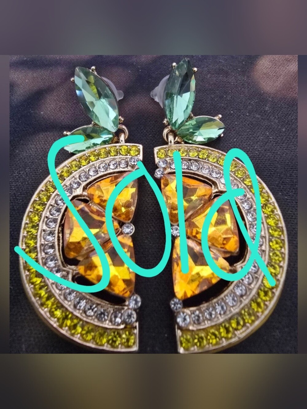 Lemon Rhinestone Earrings